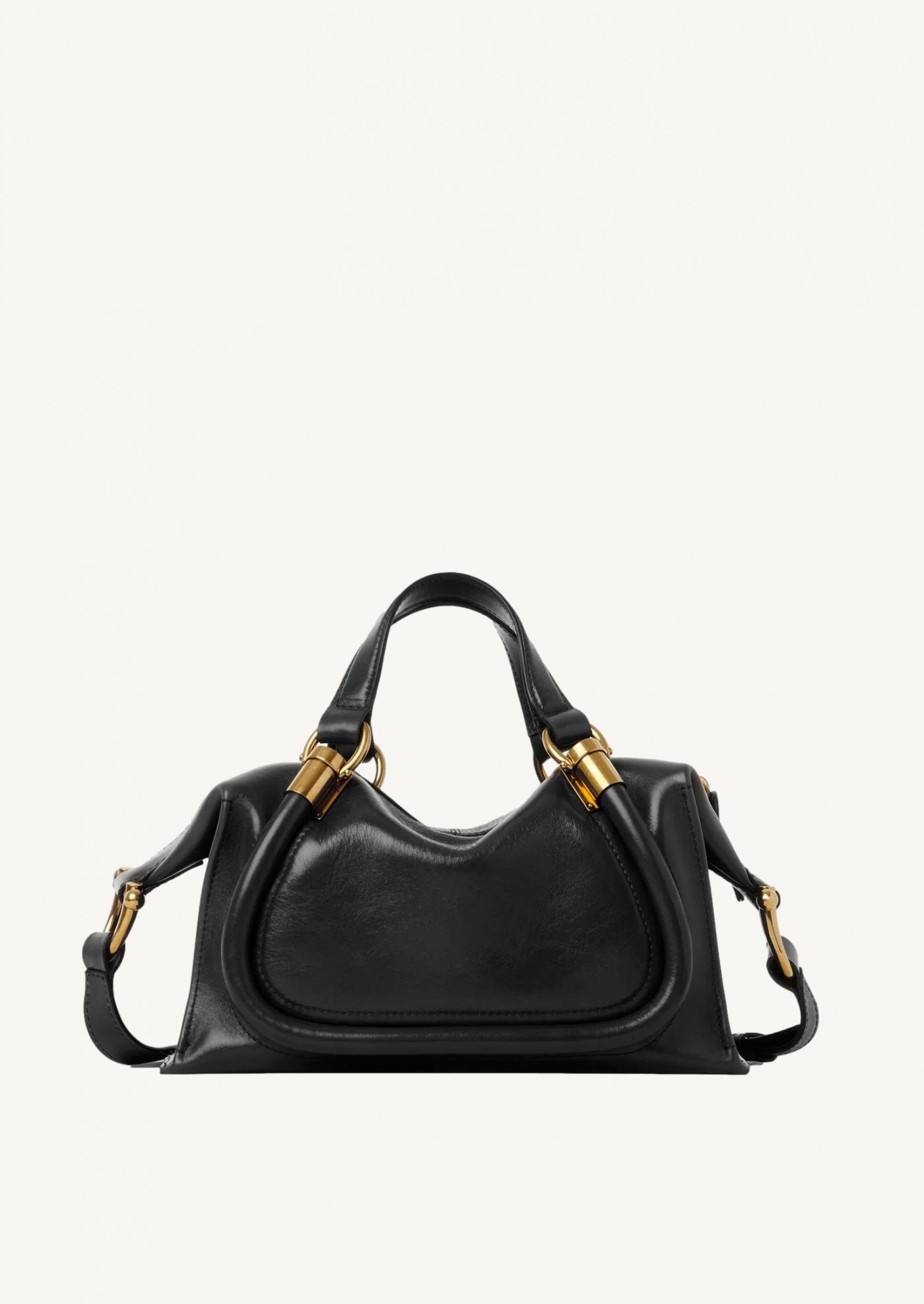 Small paraty 24 bag in shiny black leather