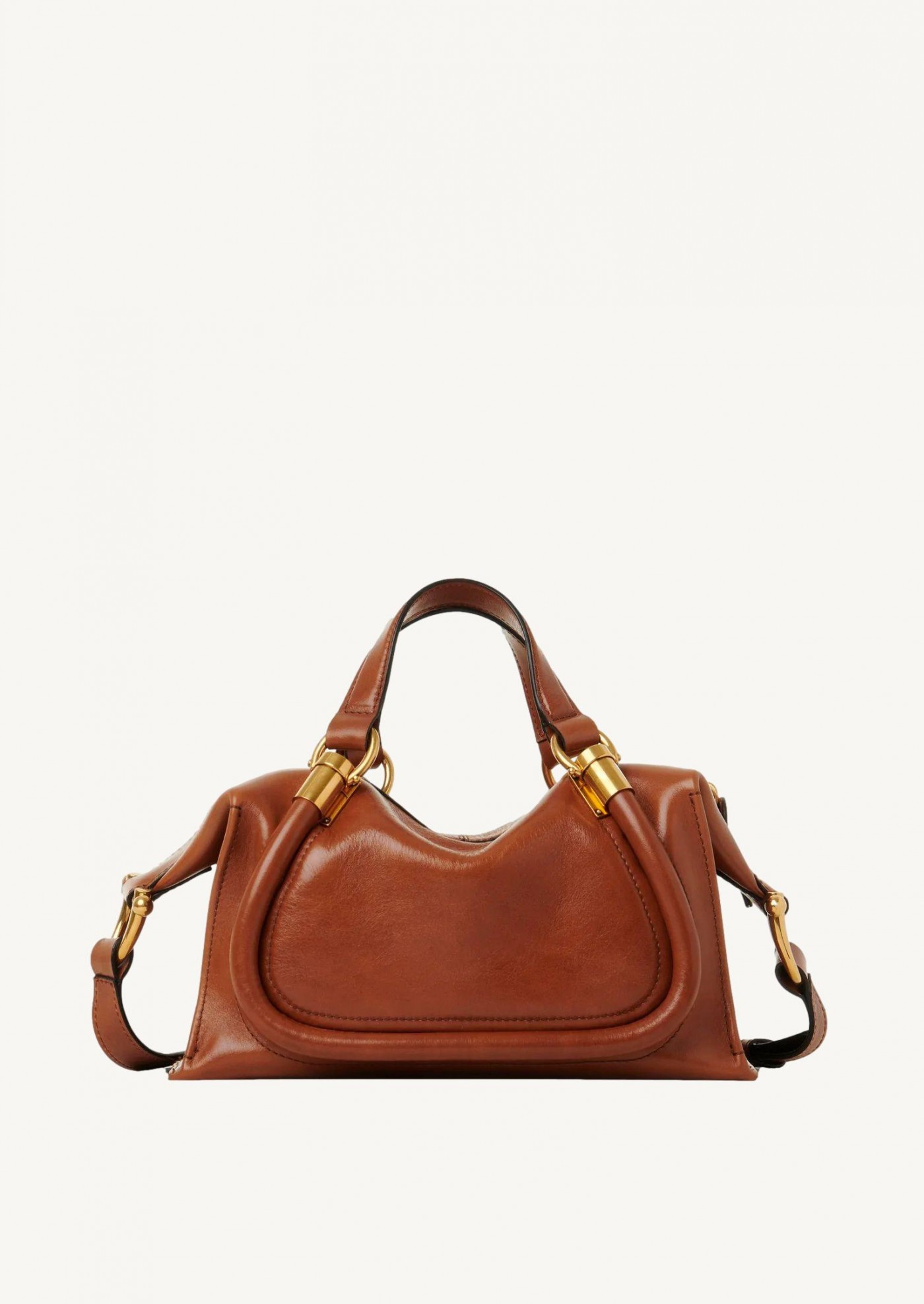 Small paraty 24 bag in shiny brown leather