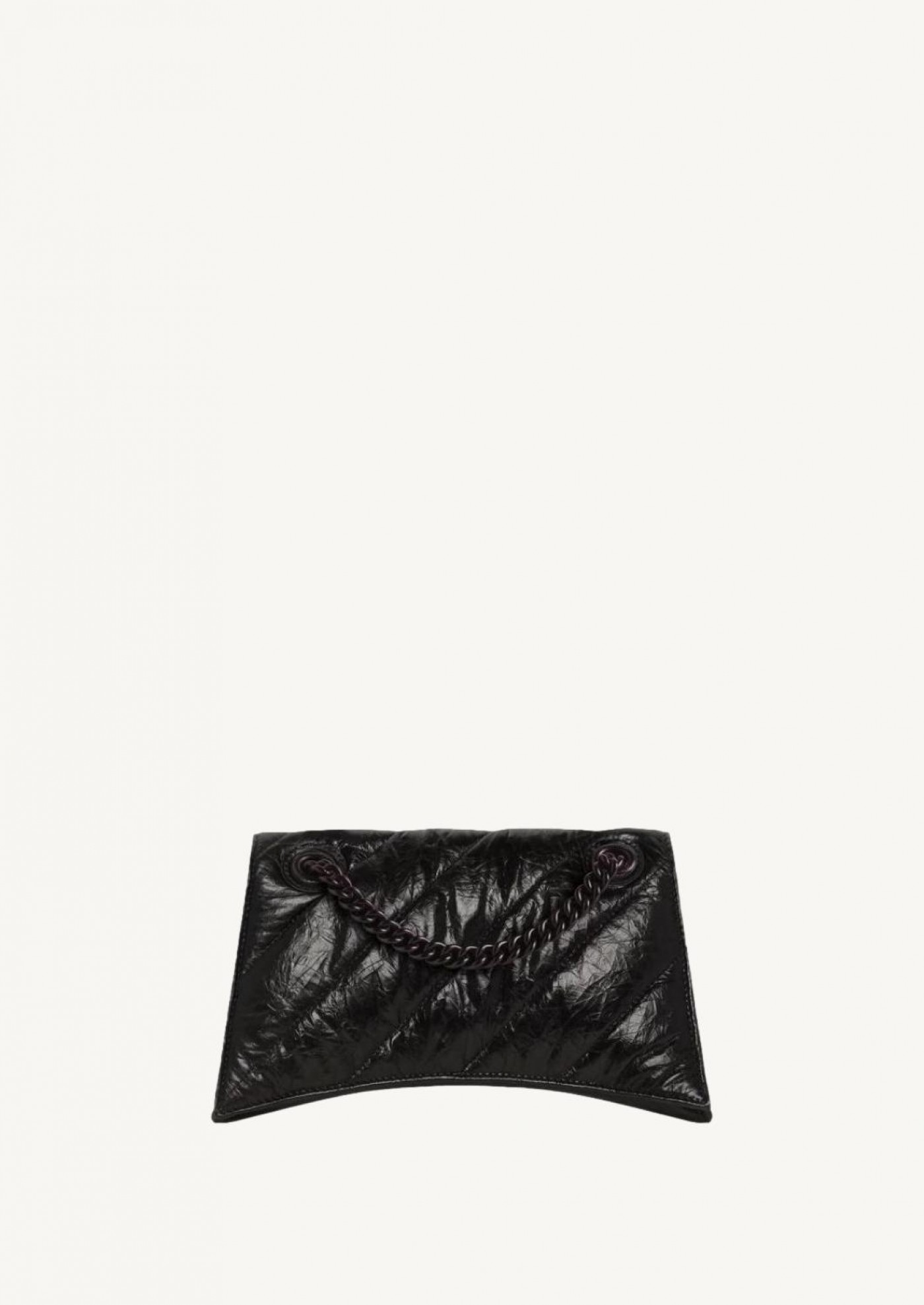 Balenciaga small chain crush bag, quilted in black