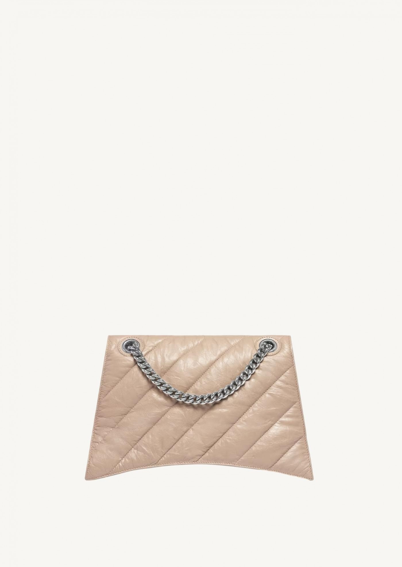 Beige quilted Balenciaga medium Crush bag