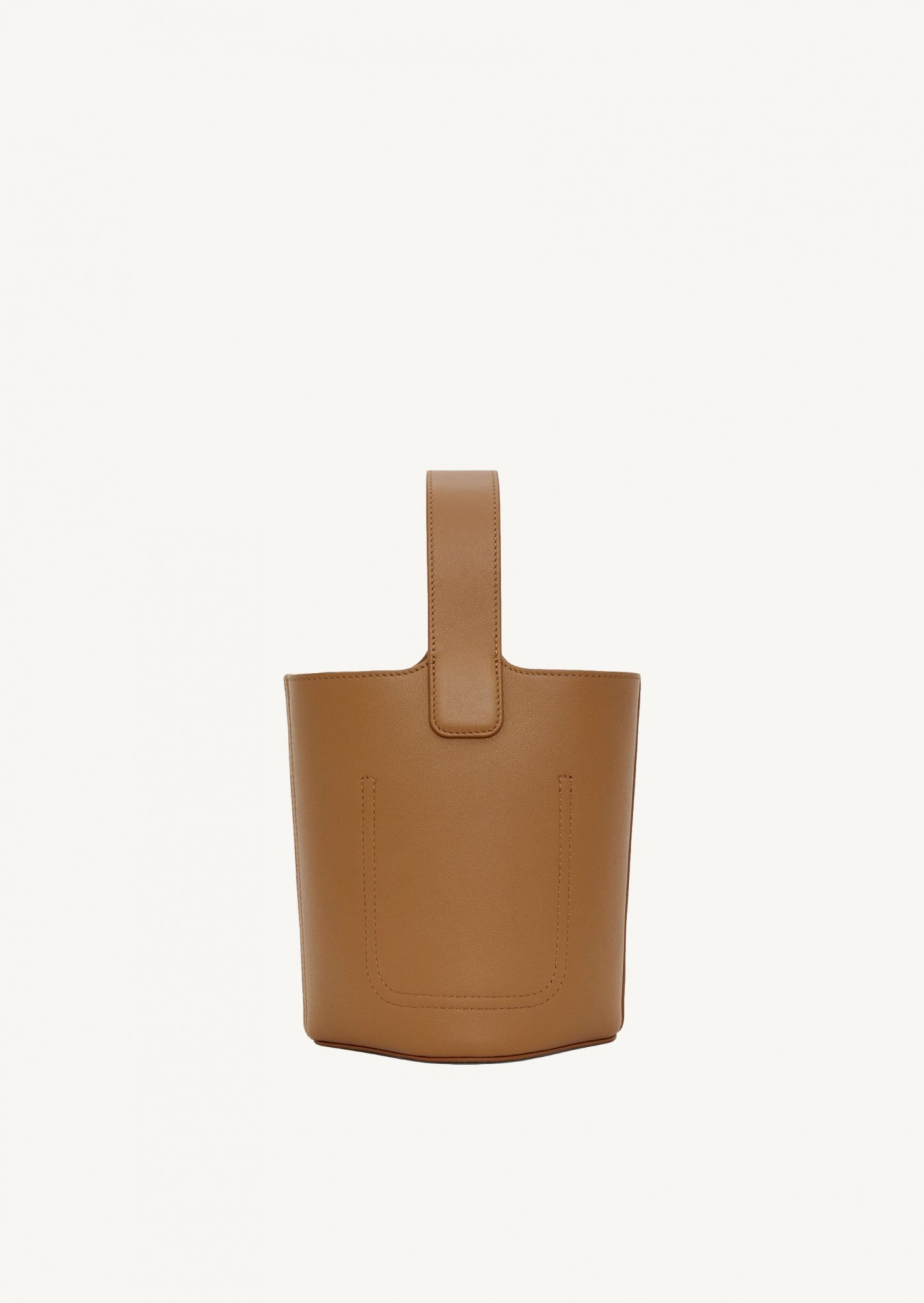 Mini Pebble Bucket en cuir de veau lisse chêne