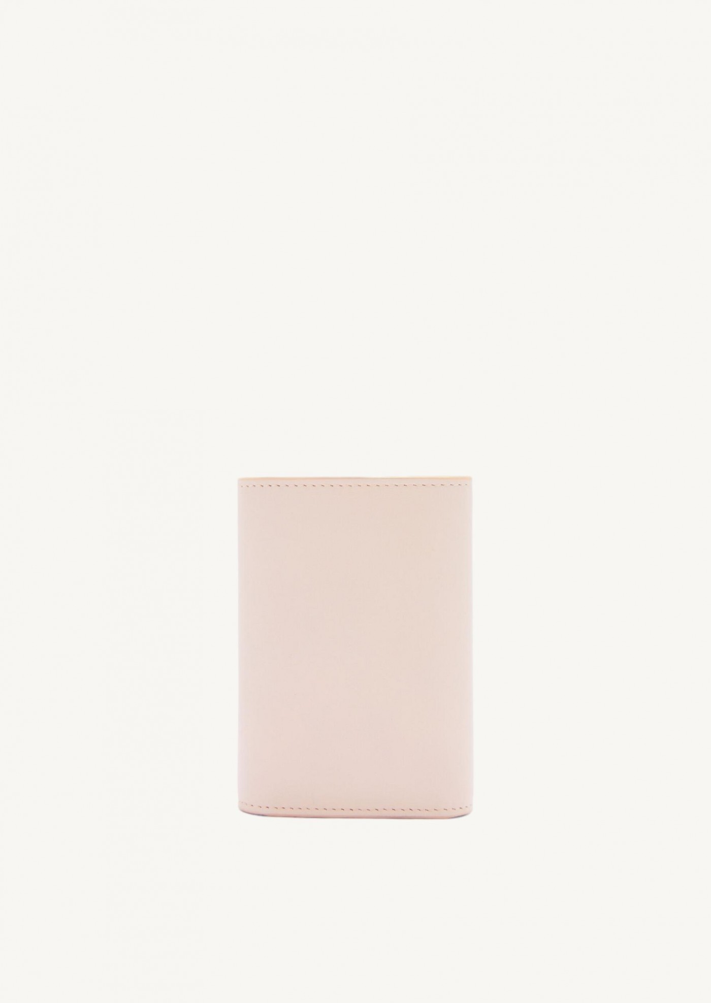 Pebble small upright wallet in shiny talc nappa calf leather