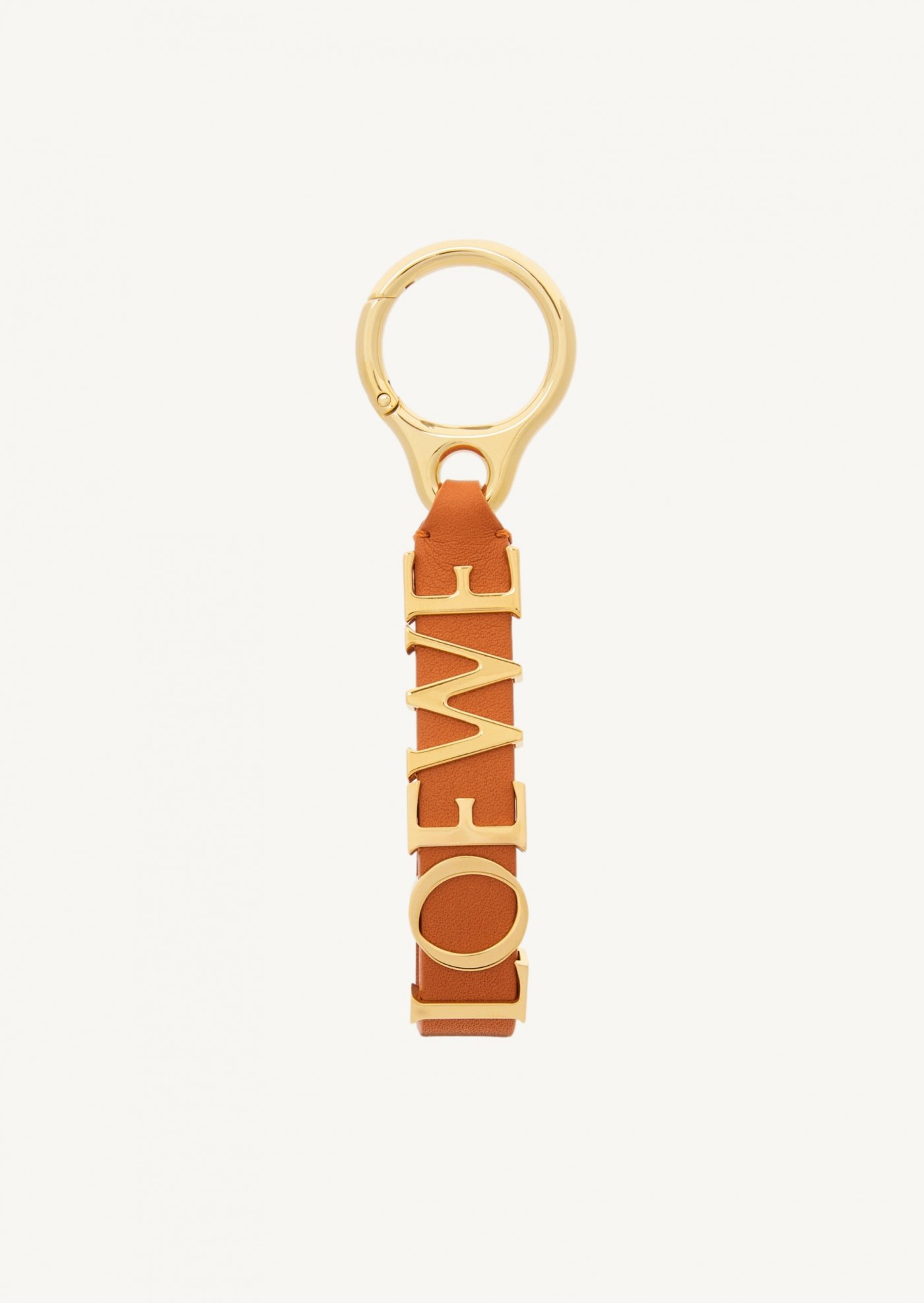 LOEWE Bold key ring in classic orange calf leather