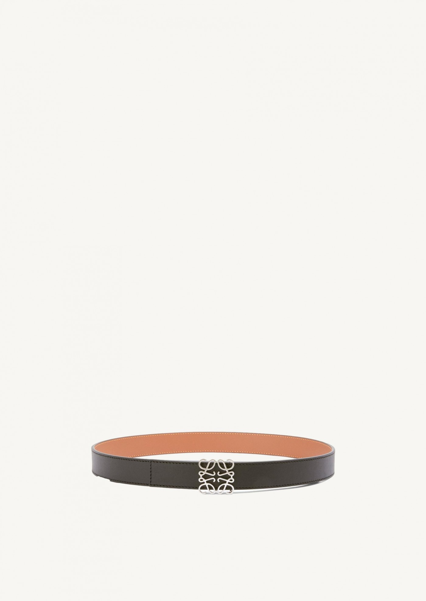 Anagram reversible belt in smooth Tan/Black/Gold calf leather