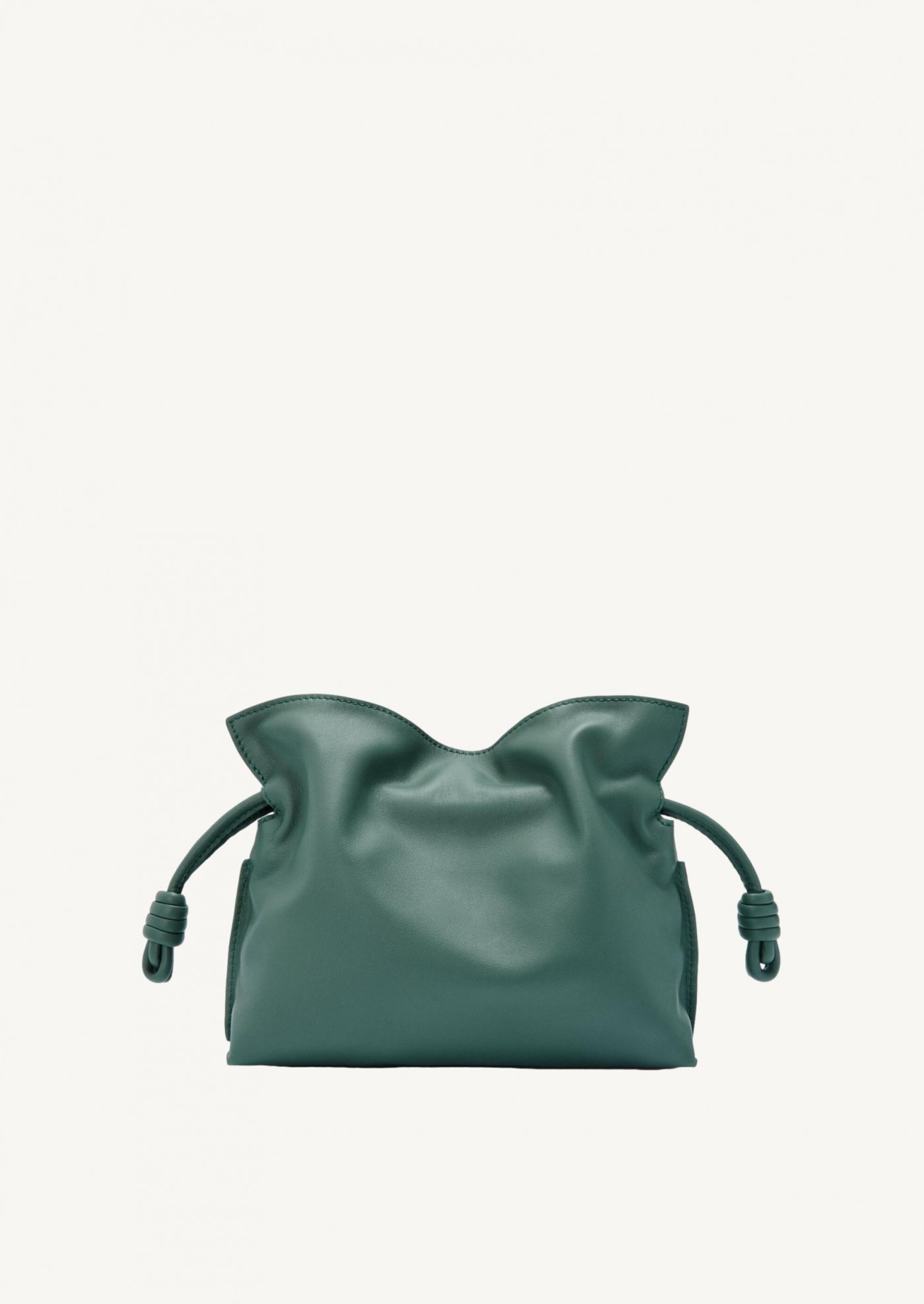 Mini Flamenco Clutch en cuir de veau nappa vert