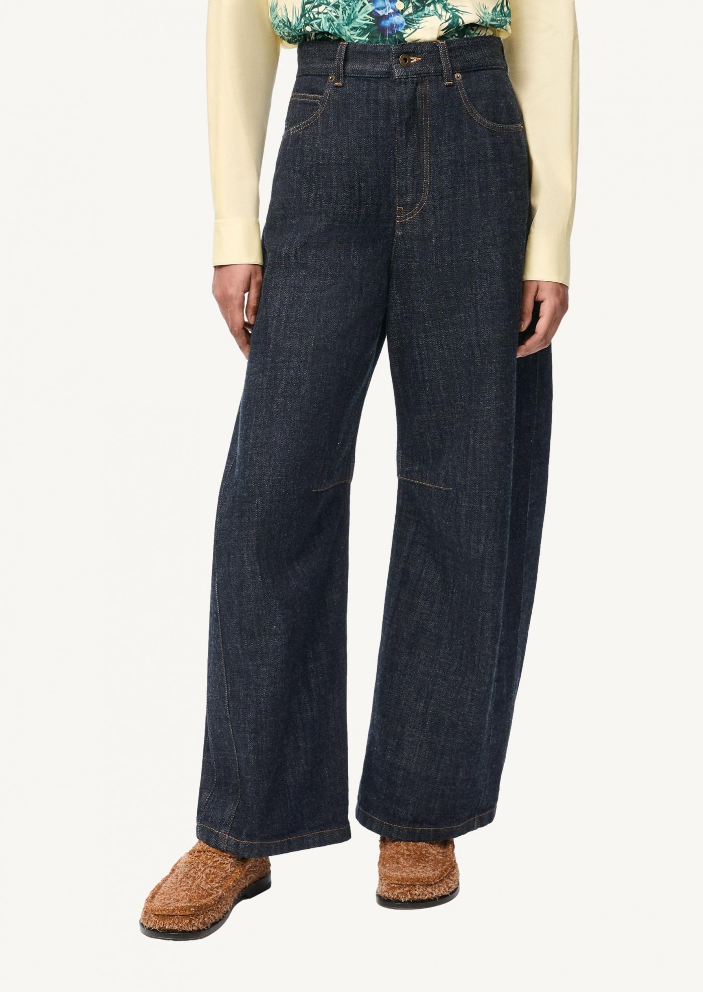 Anagram barrel jeans in indigo blue denim