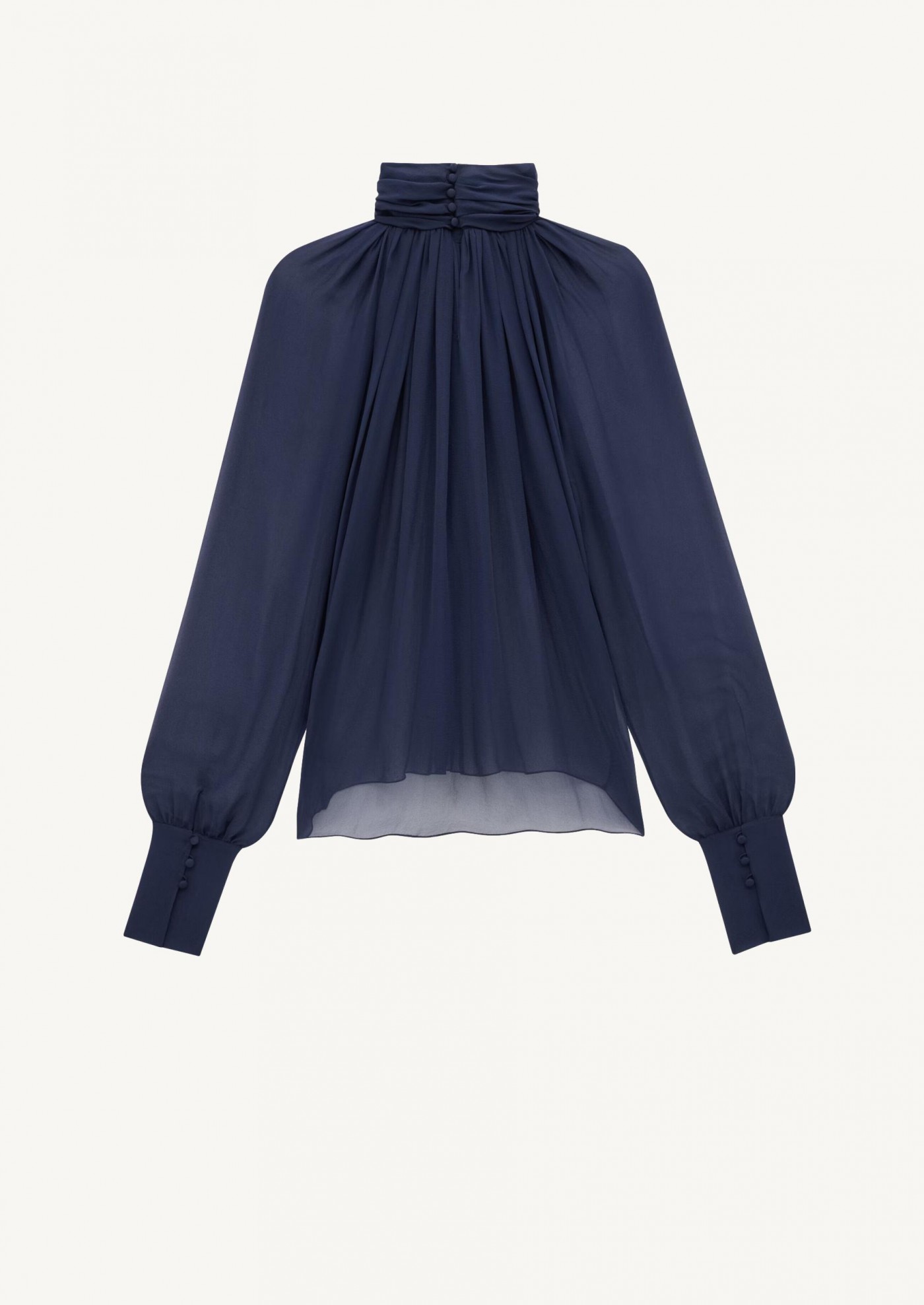 Silk chiffon blouse blue midnight