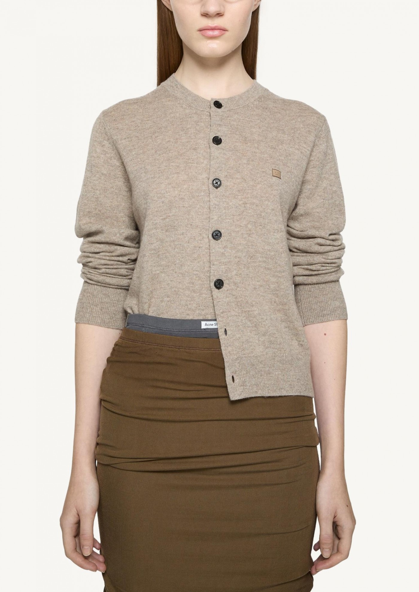 Cardigan en laine de yak beige