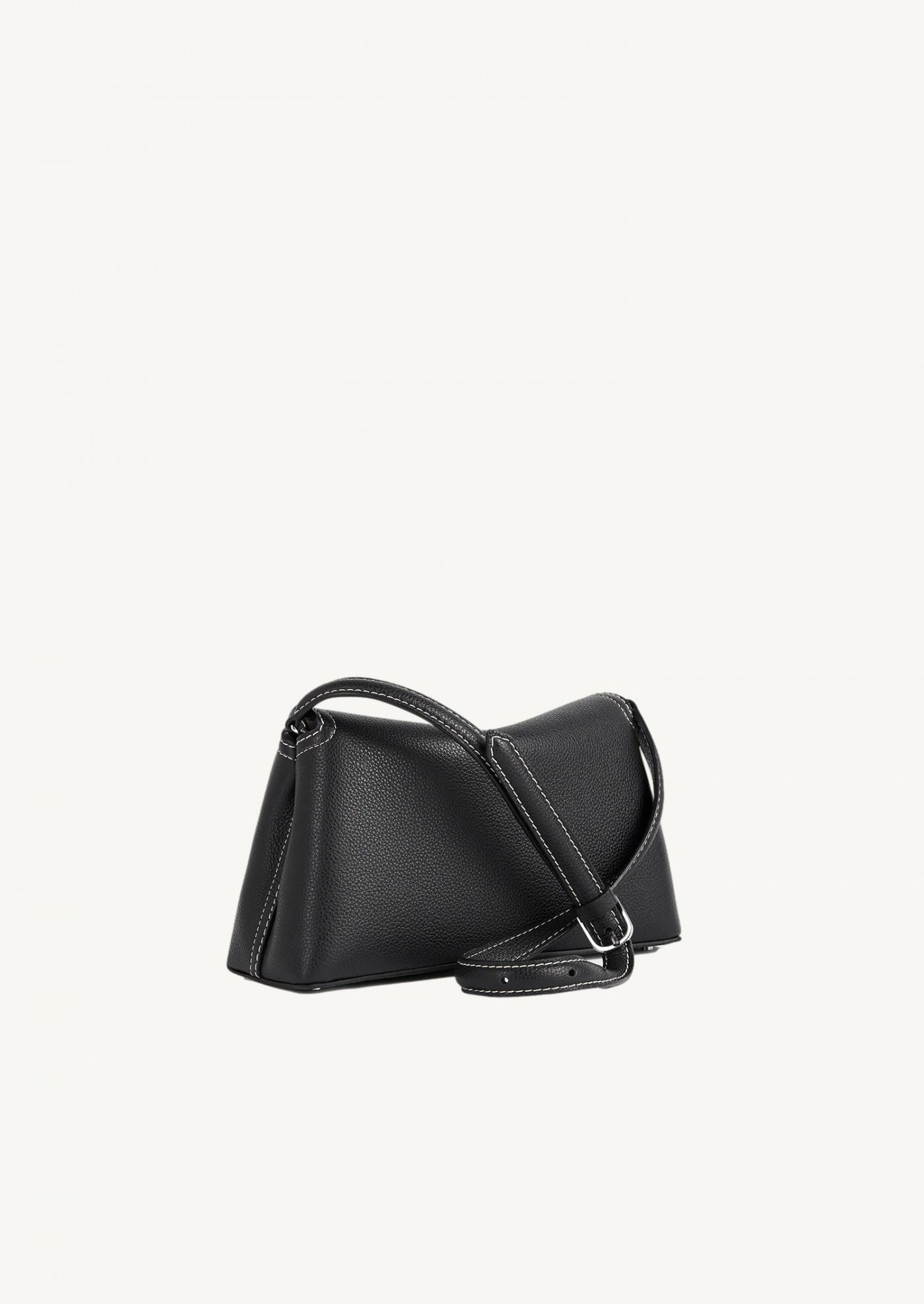 Pochette T-Lock en cuir grainé noir