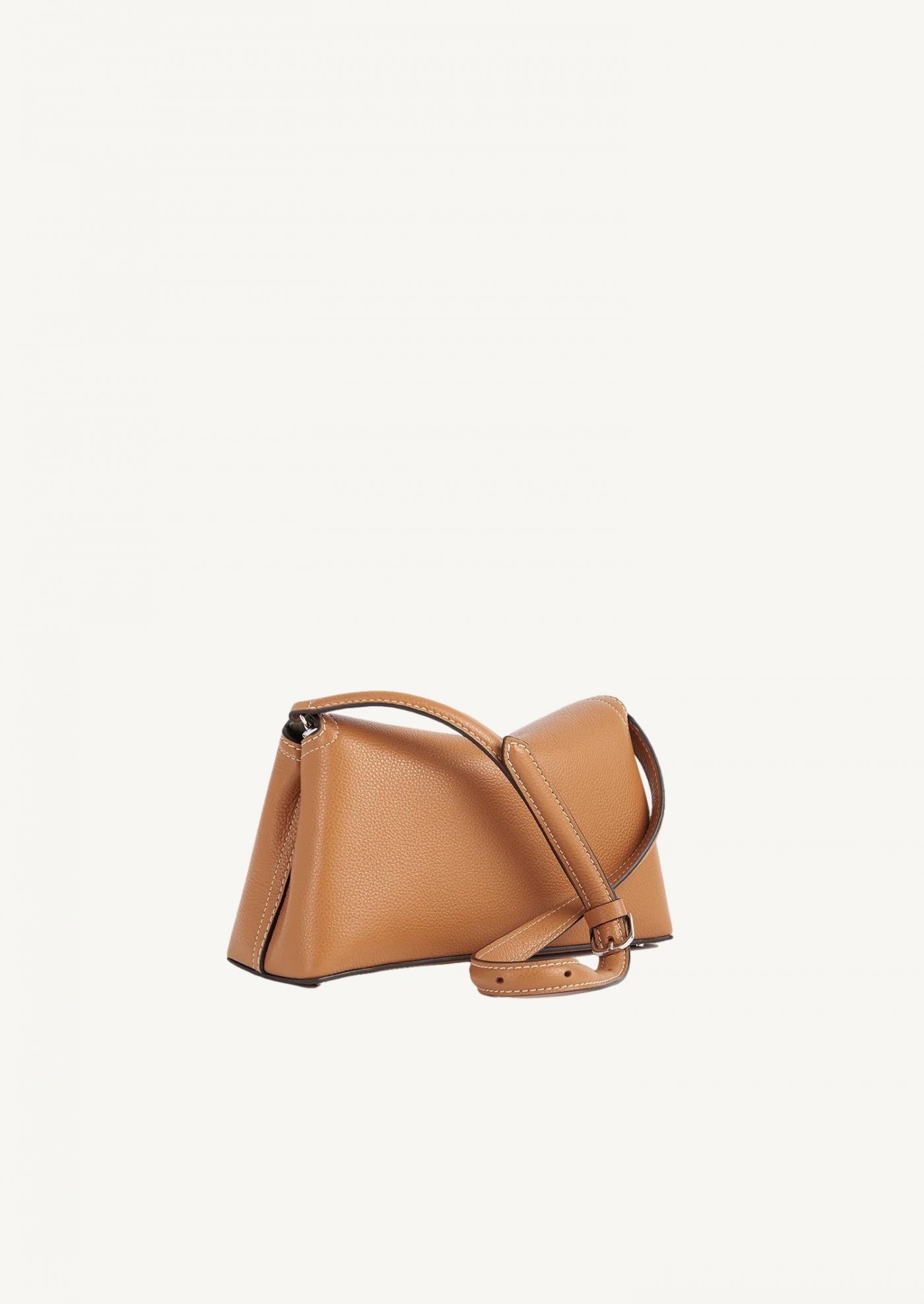 Pochette T-Lock en cuir grainé tan