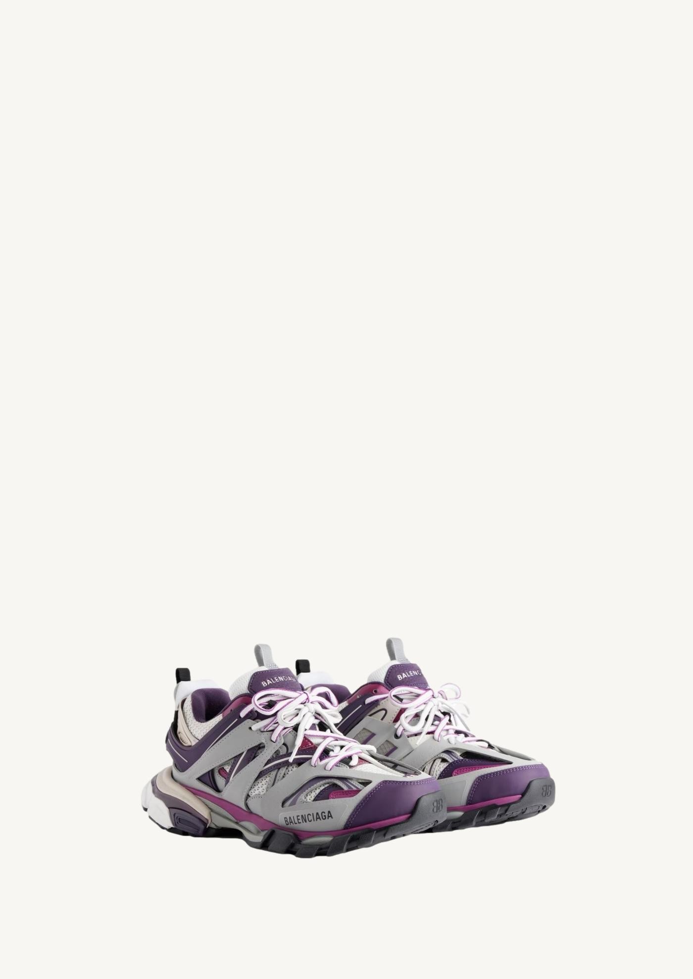 Women's track sneaker in gray/purple