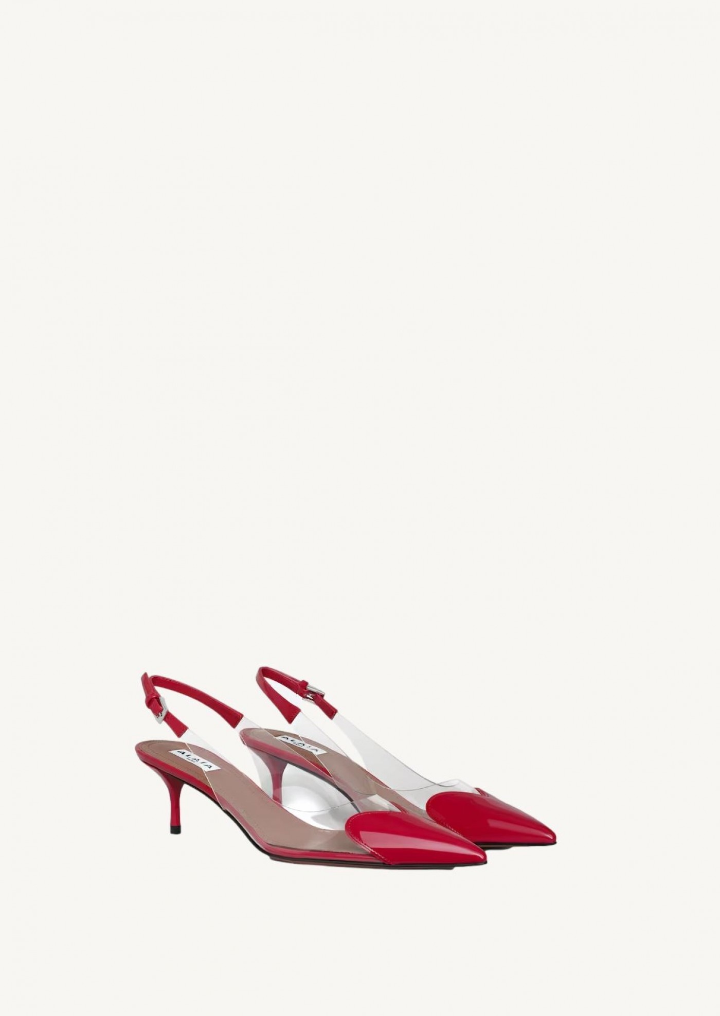 Escarpin le cœur en cuir verni rouge