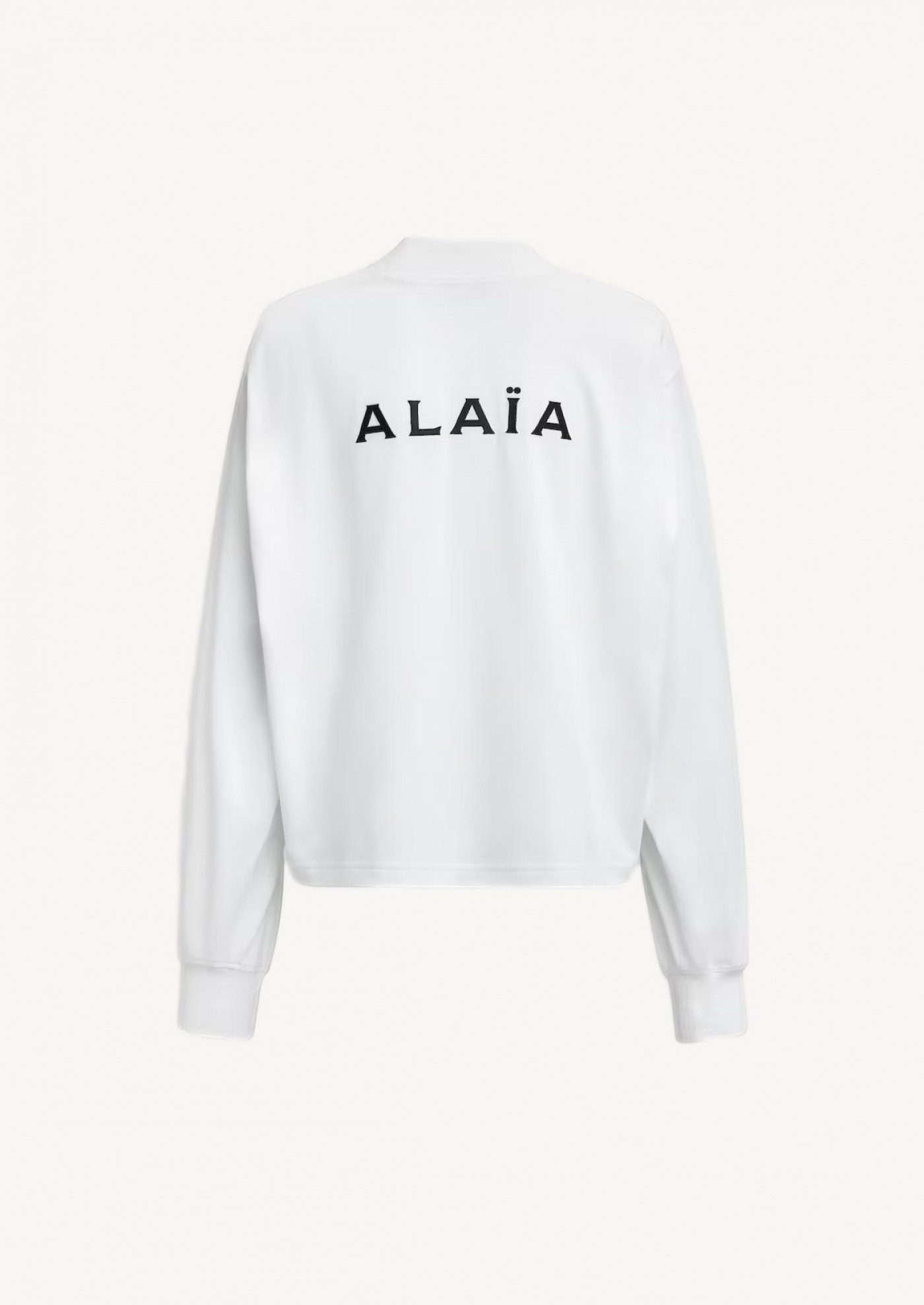 White cotton long-sleeved T-shirt