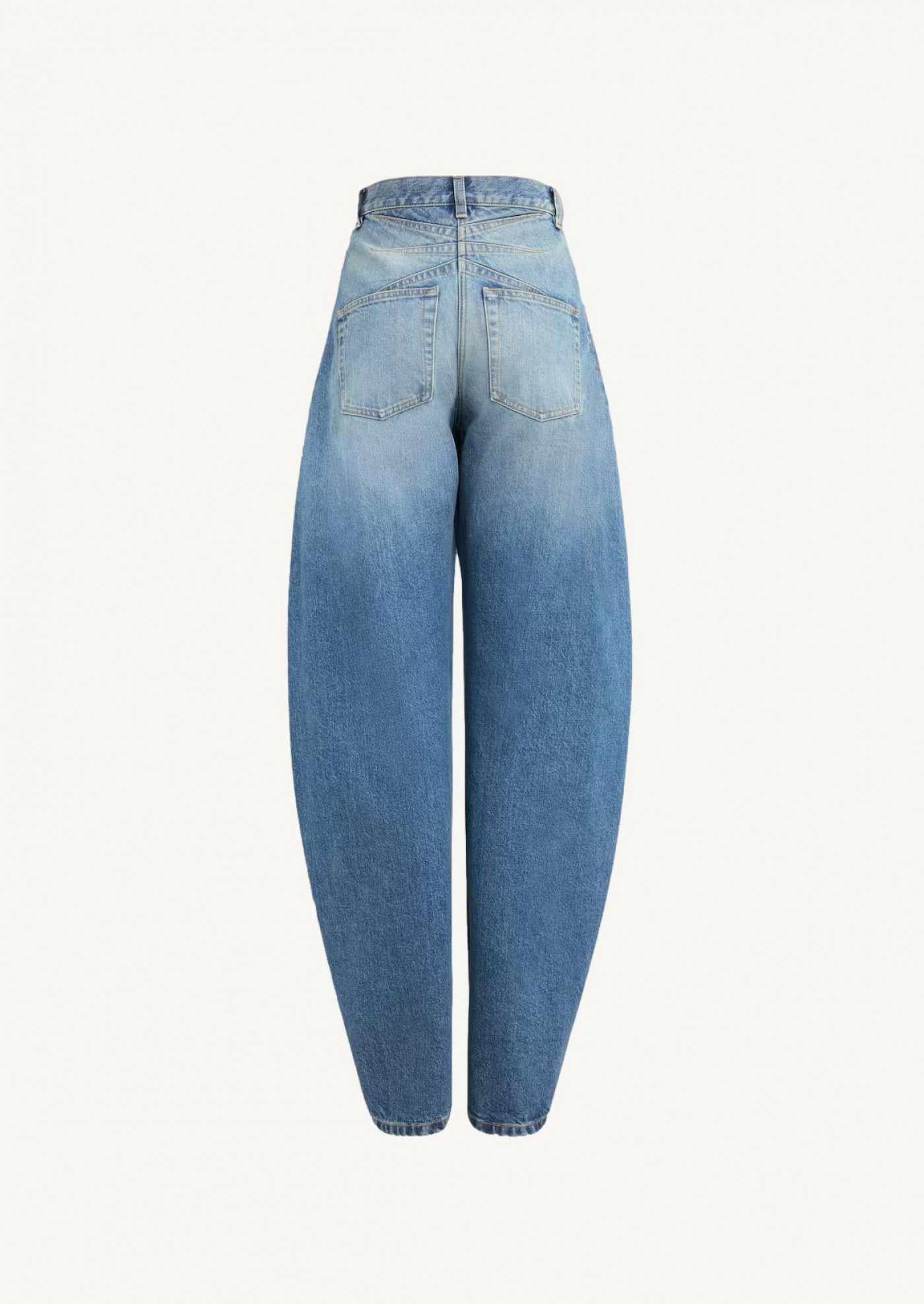 Washed denim round jeans