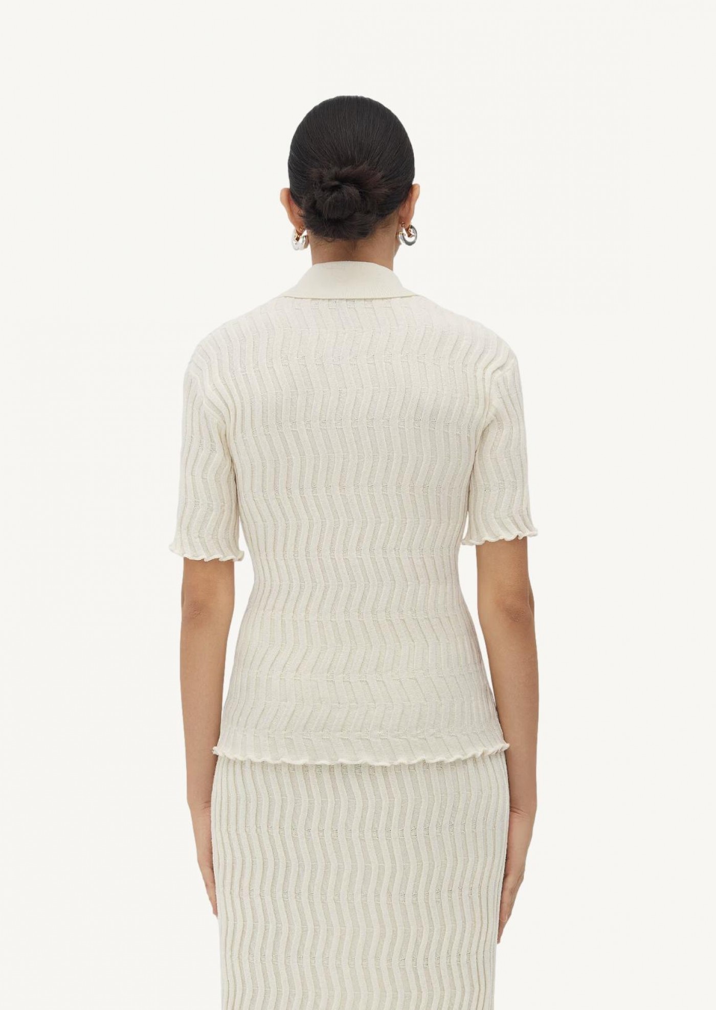 Cream ribbed wool top