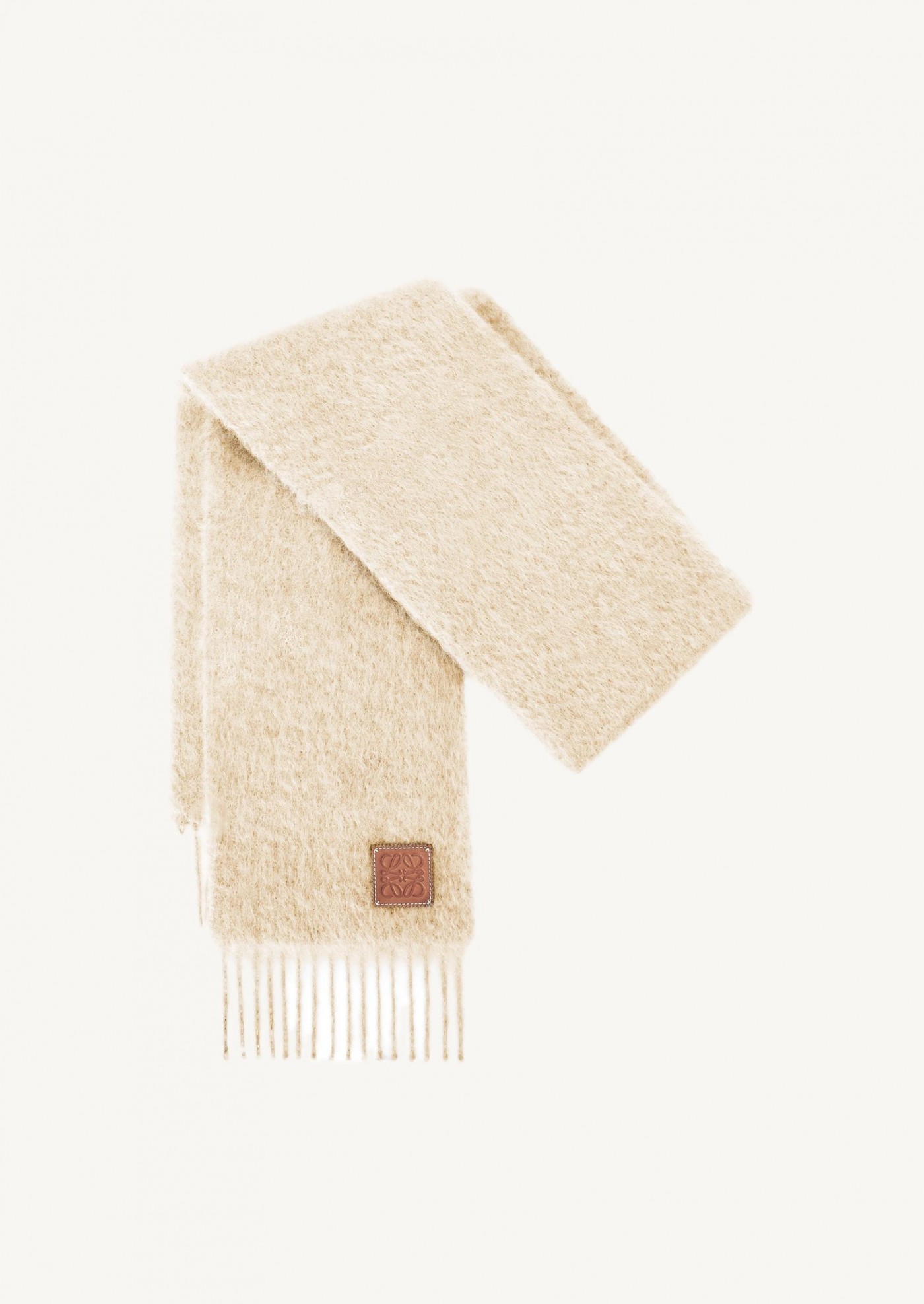 White mohair and wool scarf