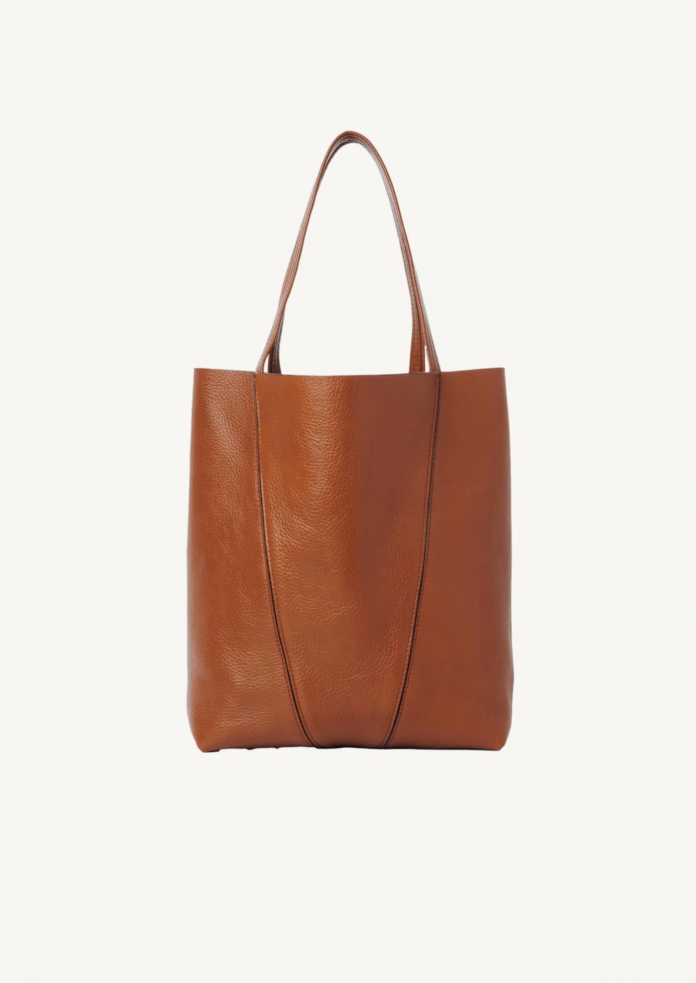 Sac cabas spin en cuir grainé marron