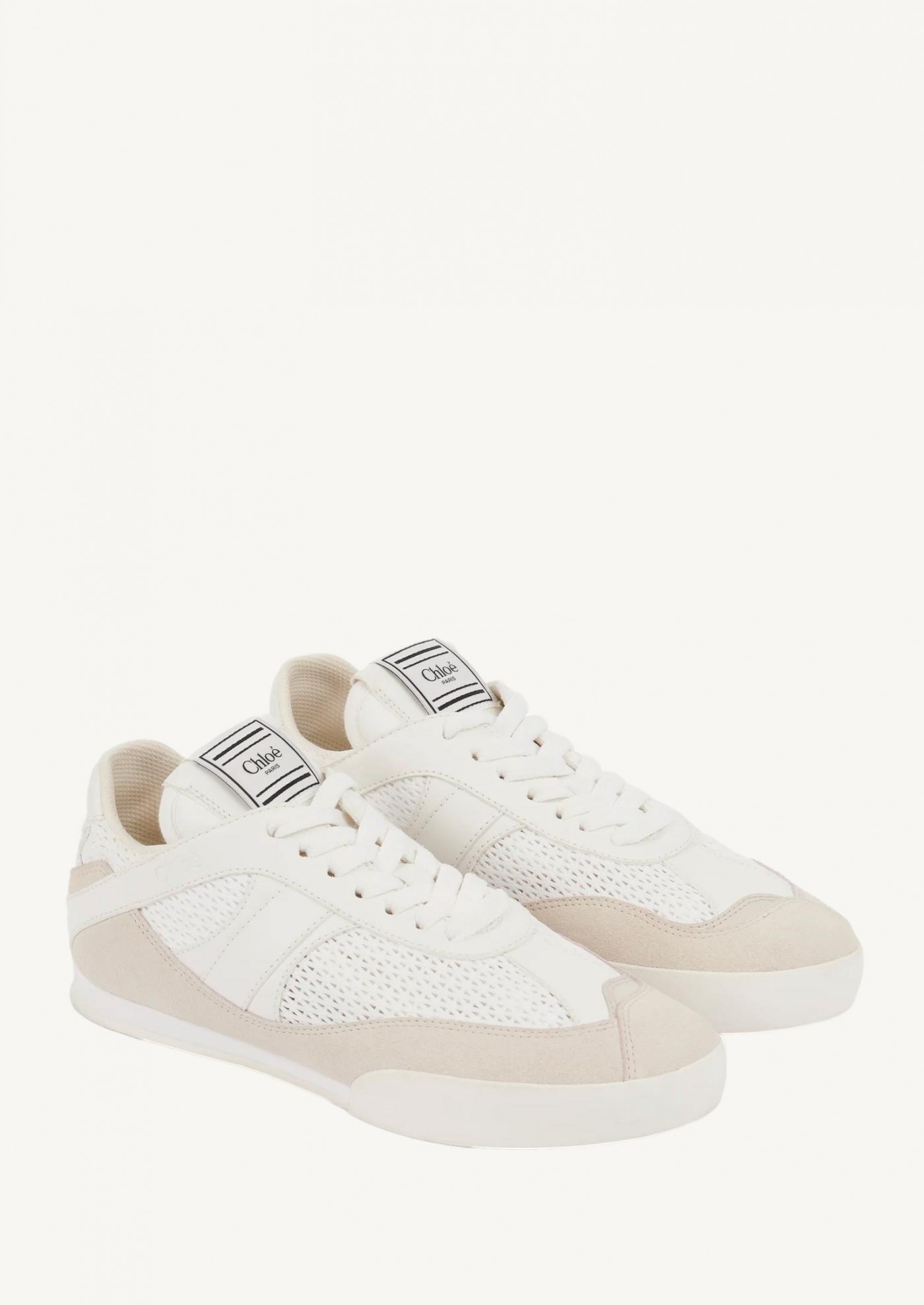 Baskets Chloé Kick velours crème