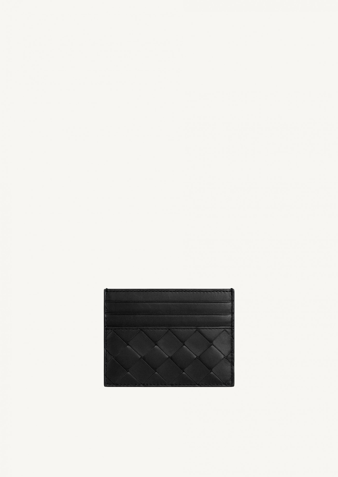 Intrecciato Credit Card Case in black