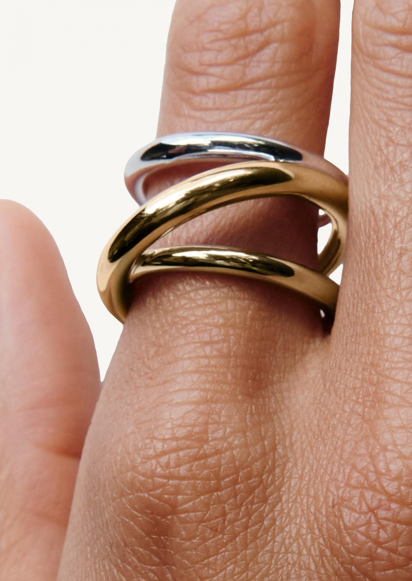 Triplet Ring in vermeil and silver