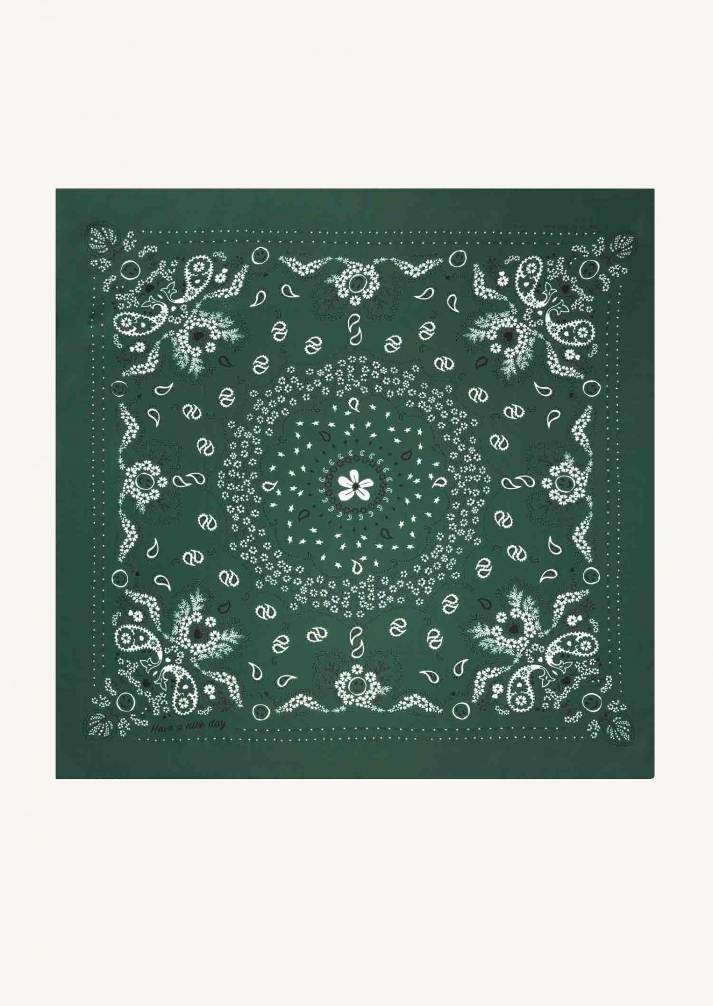 Silk bandana - bottle green - large size