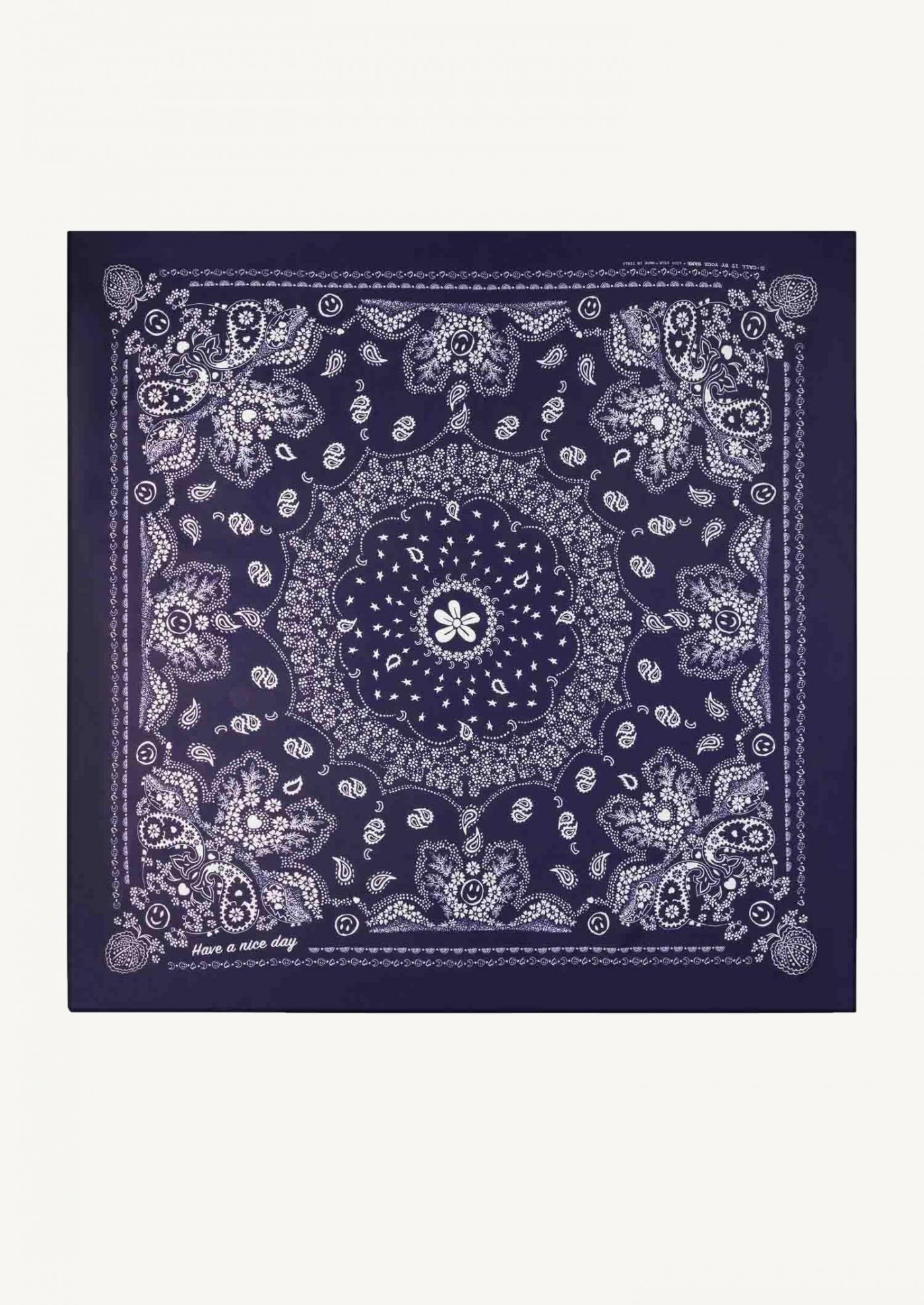 Silk bandana - navy - large size