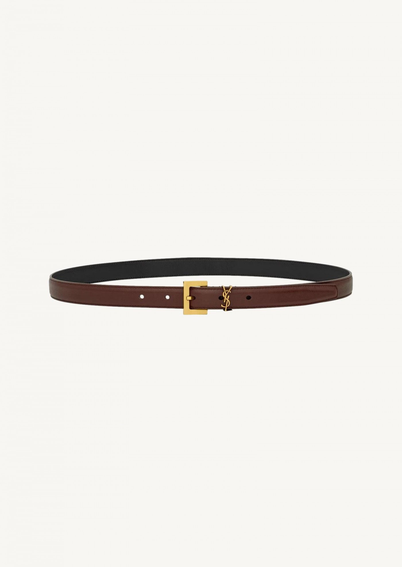 Fine cassandre belt in smooth red tan leather