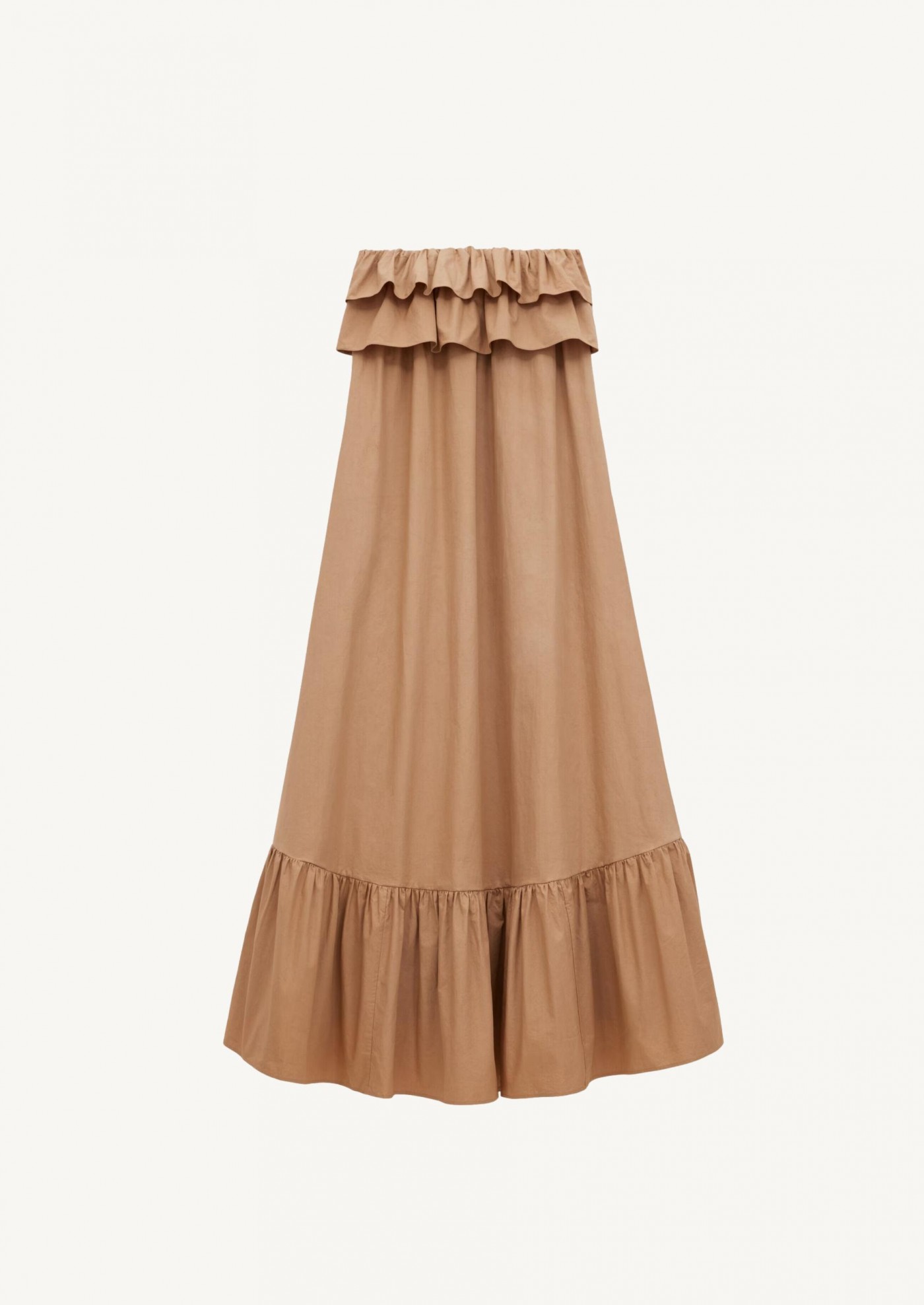 Ruffled dress in cotton twill