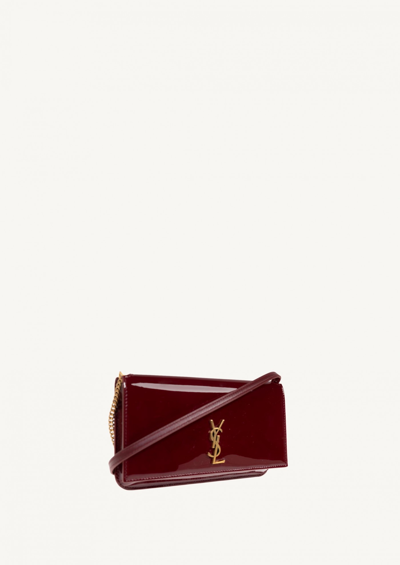 Cassandre phone case en cuir verni rouge