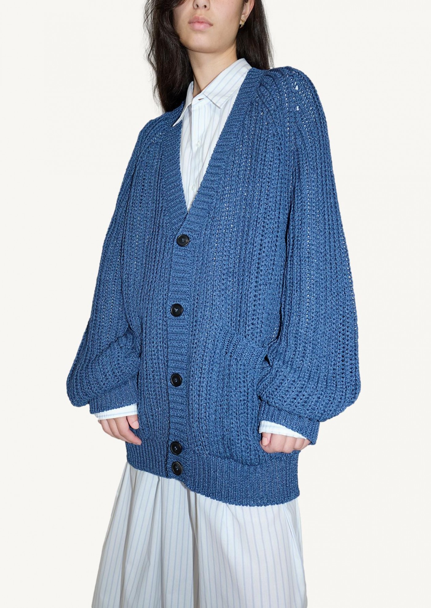 Blue washi oversized cardigan